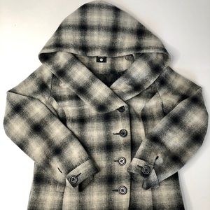 BDG Urban Outfitters UO Quilted Pea Coat Hooded